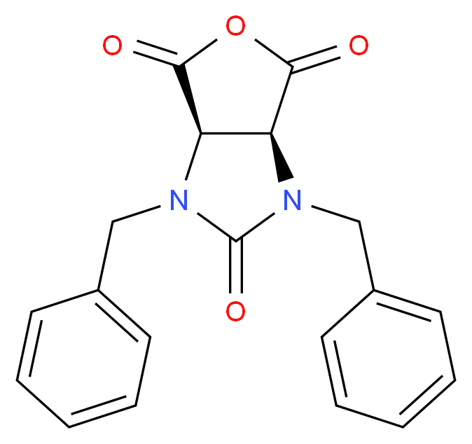 (3aR,6aS)-1,3-dibenzyl-hexahydro-1H-furo[3,4-d]imidazolidine-2,4,6-trione_分子结构_CAS_26339-42-4