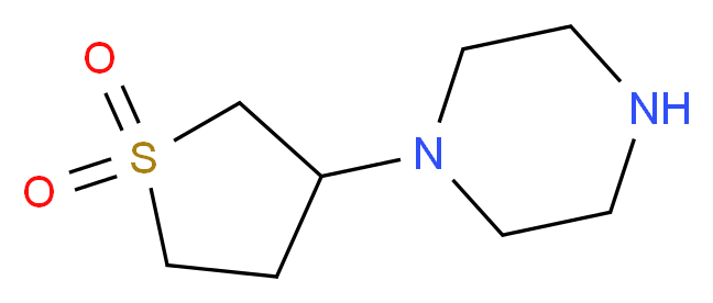 1-(1,1-Dioxo-tetrahydro-1lambda*6*-thiophen-3-yl)-piperazine_分子结构_CAS_)