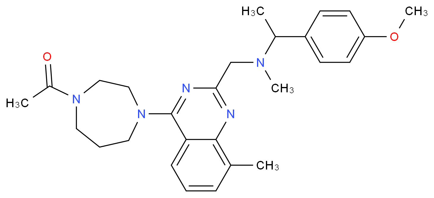 N-{[4-(4-acetyl-1,4-diazepan-1-yl)-8-methyl-2-quinazolinyl]methyl}-1-(4-methoxyphenyl)-N-methylethanamine_分子结构_CAS_)