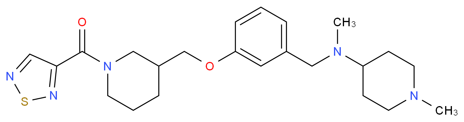 N,1-dimethyl-N-(3-{[1-(1,2,5-thiadiazol-3-ylcarbonyl)-3-piperidinyl]methoxy}benzyl)-4-piperidinamine_分子结构_CAS_)