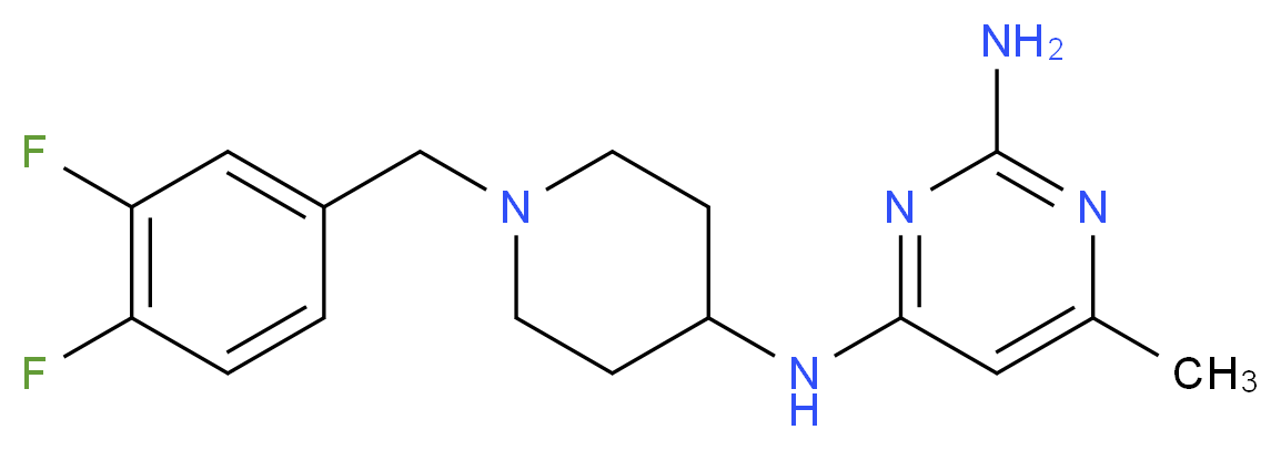 N~4~-[1-(3,4-difluorobenzyl)piperidin-4-yl]-6-methylpyrimidine-2,4-diamine_分子结构_CAS_)