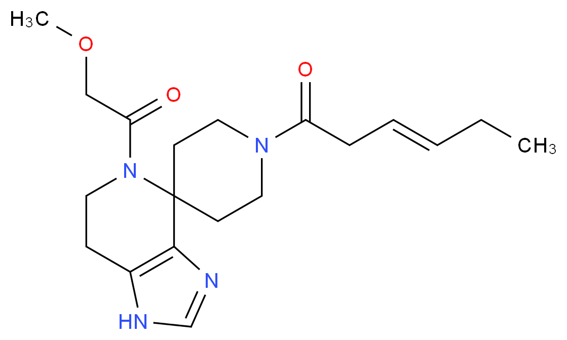 1'-[(3E)-hex-3-enoyl]-5-(methoxyacetyl)-1,5,6,7-tetrahydrospiro[imidazo[4,5-c]pyridine-4,4'-piperidine]_分子结构_CAS_)