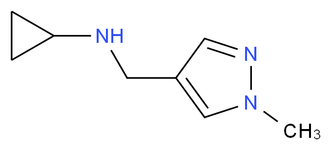 N-[(1-methyl-1H-pyrazol-4-yl)methyl]cyclopropanamine_分子结构_CAS_1100954-16-2)