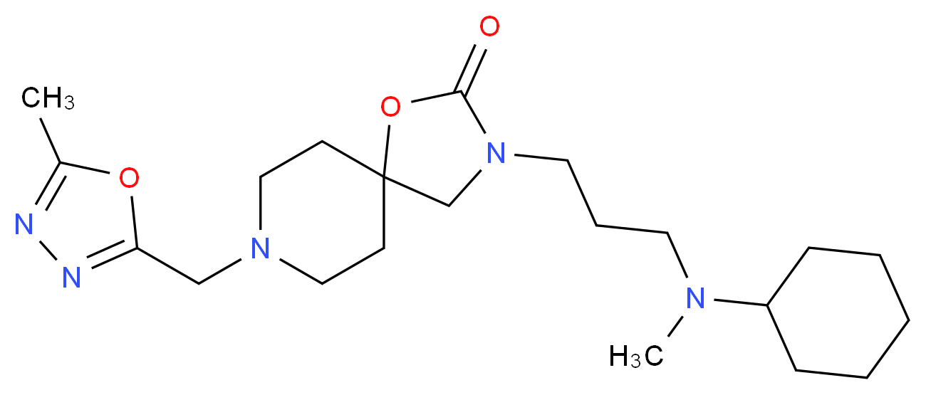 3-{3-[cyclohexyl(methyl)amino]propyl}-8-[(5-methyl-1,3,4-oxadiazol-2-yl)methyl]-1-oxa-3,8-diazaspiro[4.5]decan-2-one_分子结构_CAS_)