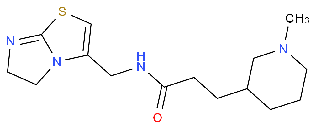 N-(5,6-dihydroimidazo[2,1-b][1,3]thiazol-3-ylmethyl)-3-(1-methyl-3-piperidinyl)propanamide_分子结构_CAS_)