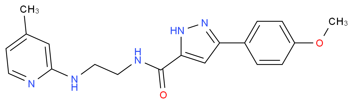 3-(4-methoxyphenyl)-N-{2-[(4-methyl-2-pyridinyl)amino]ethyl}-1H-pyrazole-5-carboxamide_分子结构_CAS_)