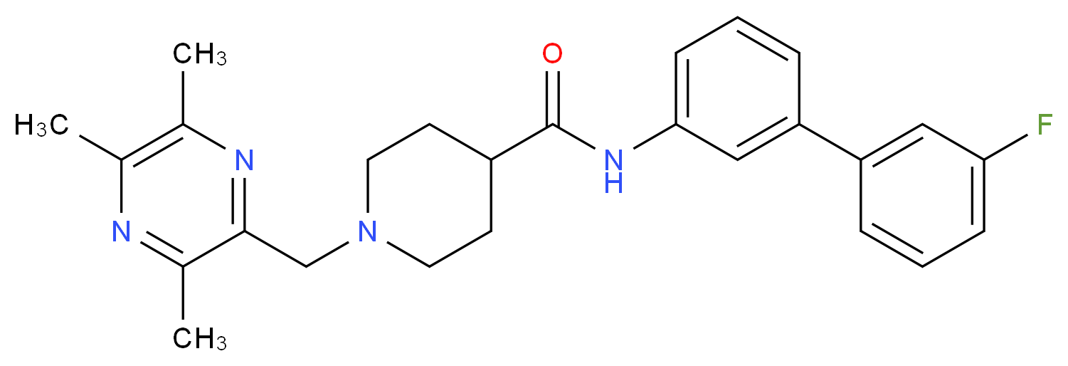 N-(3'-fluoro-3-biphenylyl)-1-[(3,5,6-trimethyl-2-pyrazinyl)methyl]-4-piperidinecarboxamide_分子结构_CAS_)