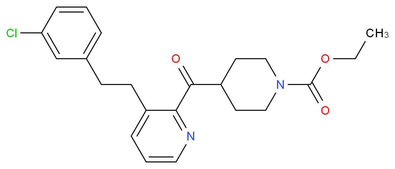 4-[[3-[2-(3-Chlorophenyl)ethyl]-2-pyridinyl]carbonyl]-1-piperidinecarboxylic AcidEthyl Ester_分子结构_CAS_107256-32-6)