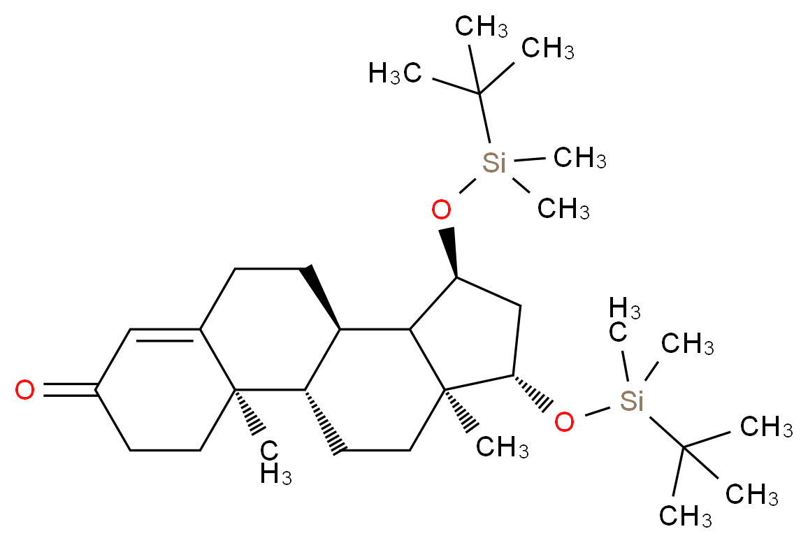(1S,2R,10R,11S,12S,14S,15S)-12,14-bis[(tert-butyldimethylsilyl)oxy]-2,15-dimethyltetracyclo[8.7.0.0<sup>2</sup>,<sup>7</sup>.0<sup>1</sup><sup>1</sup>,<sup>1</sup><sup>5</sup>]heptadec-6-en-5-one_分子结构_CAS_65429-26-7