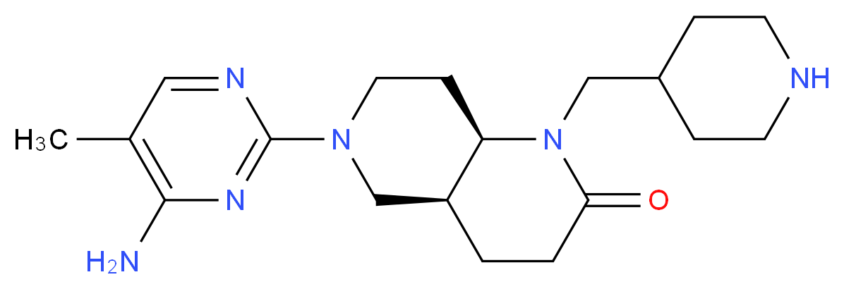 (4aS*,8aR*)-6-(4-amino-5-methylpyrimidin-2-yl)-1-(piperidin-4-ylmethyl)octahydro-1,6-naphthyridin-2(1H)-one_分子结构_CAS_)