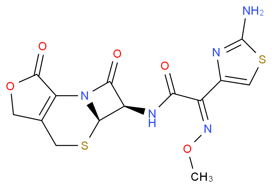 (2Z)-2-(2-amino-1,3-thiazol-4-yl)-N-[(4R,5R)-3,11-dioxo-10-oxa-6-thia-2-azatricyclo[6.3.0.0<sup>2</sup>,<sup>5</sup>]undec-1(8)-en-4-yl]-2-(methoxyimino)acetamide_分子结构_CAS_66340-33-8