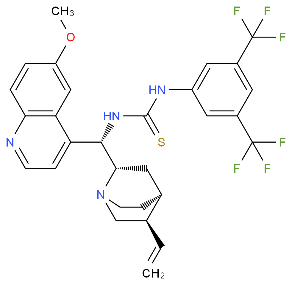 N-[3,5-双(三氟甲基)苯基]-N′-[(8a,9S)-6′-甲氧基-9-金鸡宁]硫脲_分子结构_CAS_852913-16-7)