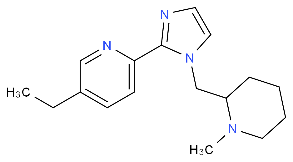5-ethyl-2-{1-[(1-methylpiperidin-2-yl)methyl]-1H-imidazol-2-yl}pyridine_分子结构_CAS_)