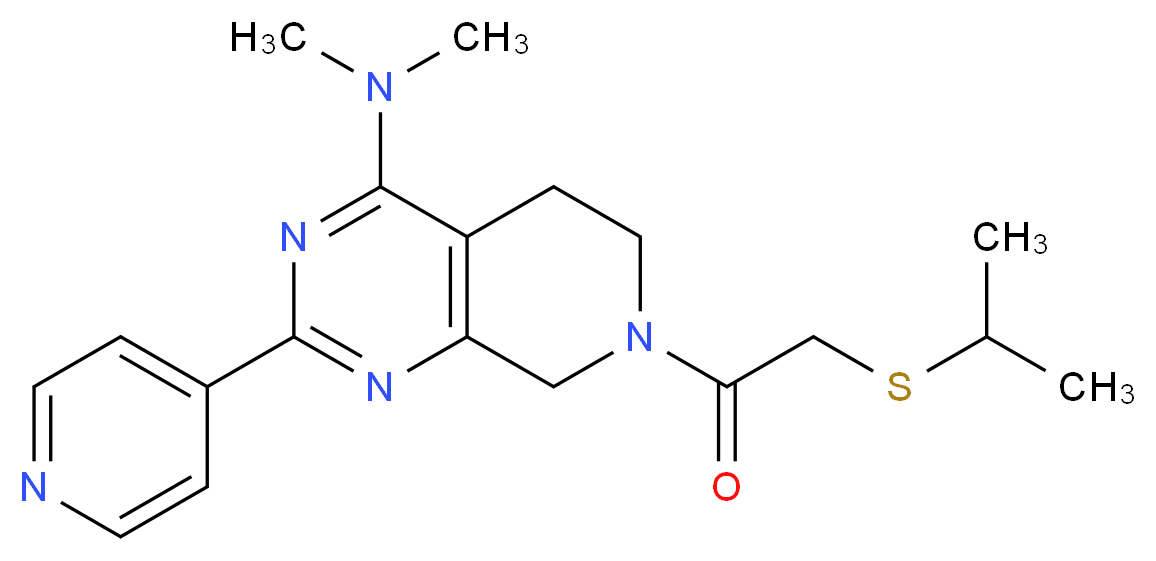 7-[(isopropylthio)acetyl]-N,N-dimethyl-2-(4-pyridinyl)-5,6,7,8-tetrahydropyrido[3,4-d]pyrimidin-4-amine_分子结构_CAS_)