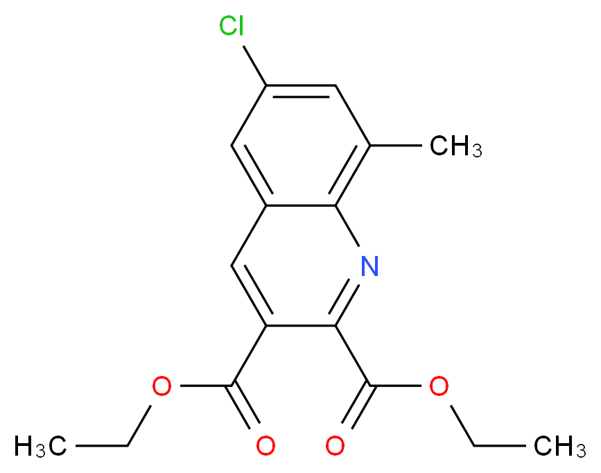 6-CHLORO-8-METHYLQUINOLINE-2,3-DICARBOXYLIC ACID DIETHYL ESTER_分子结构_CAS_948289-50-7)