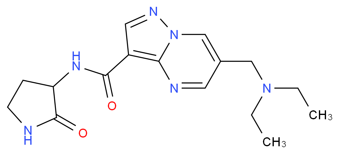 6-[(diethylamino)methyl]-N-(2-oxopyrrolidin-3-yl)pyrazolo[1,5-a]pyrimidine-3-carboxamide_分子结构_CAS_)