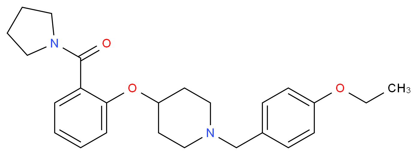 1-(4-ethoxybenzyl)-4-[2-(1-pyrrolidinylcarbonyl)phenoxy]piperidine_分子结构_CAS_)