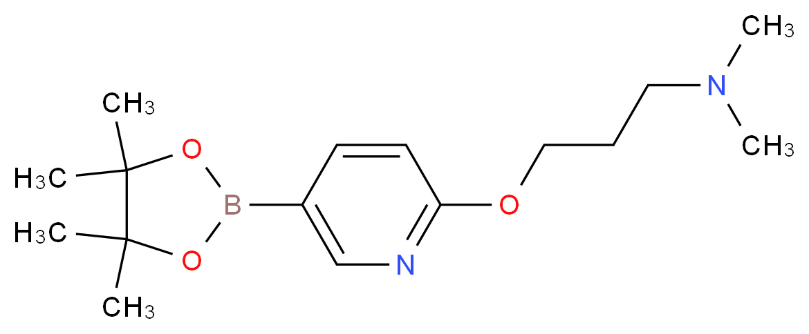 dimethyl(3-{[5-(tetramethyl-1,3,2-dioxaborolan-2-yl)pyridin-2-yl]oxy}propyl)amine_分子结构_CAS_918643-56-8