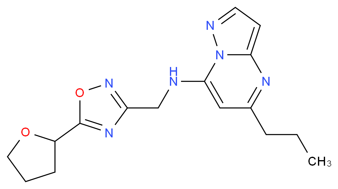 5-propyl-N-{[5-(tetrahydrofuran-2-yl)-1,2,4-oxadiazol-3-yl]methyl}pyrazolo[1,5-a]pyrimidin-7-amine_分子结构_CAS_)