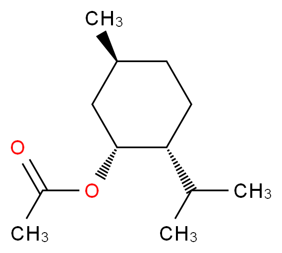 (1R,2R,5S)-5-methyl-2-(propan-2-yl)cyclohexyl acetate_分子结构_CAS_146502-80-9