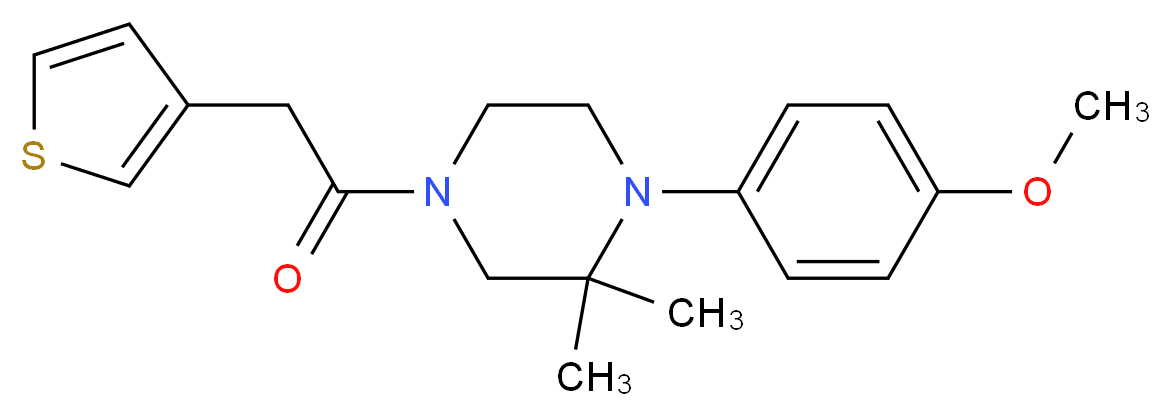 1-(4-methoxyphenyl)-2,2-dimethyl-4-(3-thienylacetyl)piperazine_分子结构_CAS_)