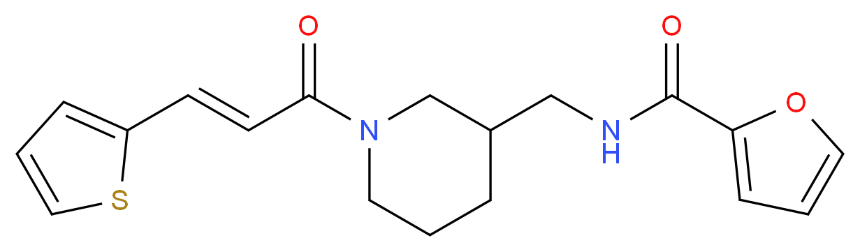 N-({1-[(2E)-3-(2-thienyl)-2-propenoyl]-3-piperidinyl}methyl)-2-furamide_分子结构_CAS_)