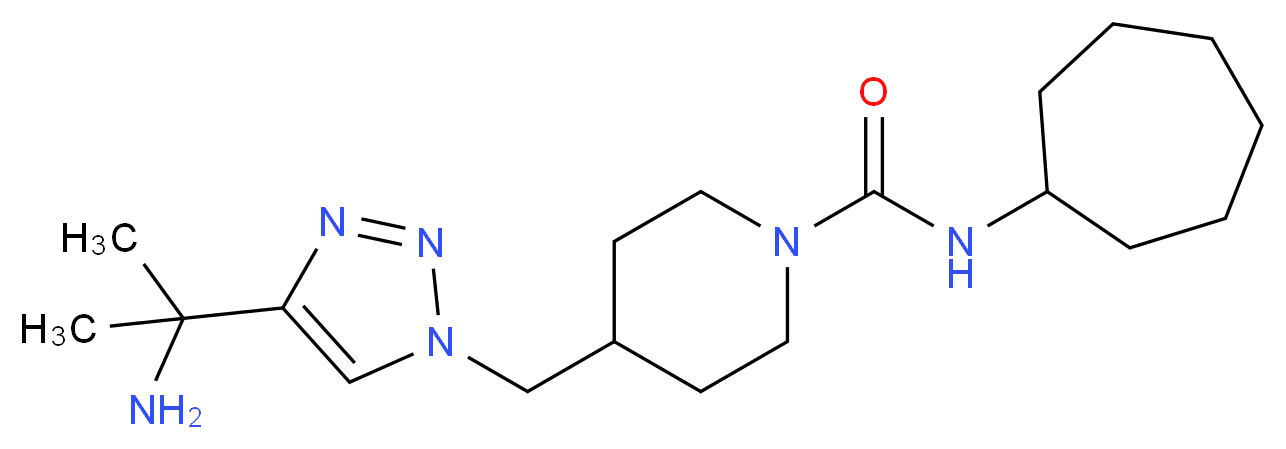 4-{[4-(1-amino-1-methylethyl)-1H-1,2,3-triazol-1-yl]methyl}-N-cycloheptylpiperidine-1-carboxamide_分子结构_CAS_)