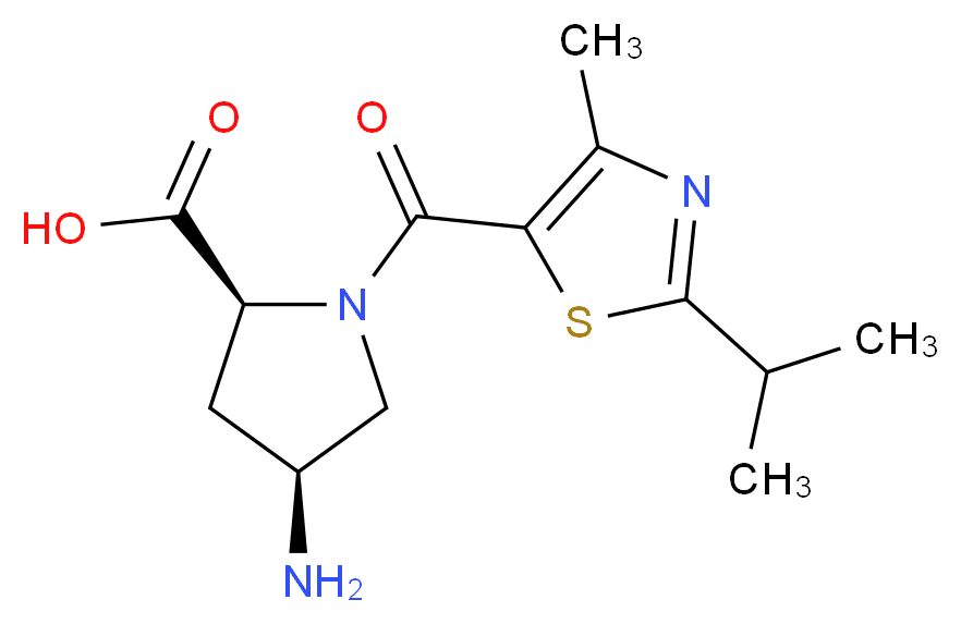 (4S)-4-amino-1-[(2-isopropyl-4-methyl-1,3-thiazol-5-yl)carbonyl]-L-proline_分子结构_CAS_)