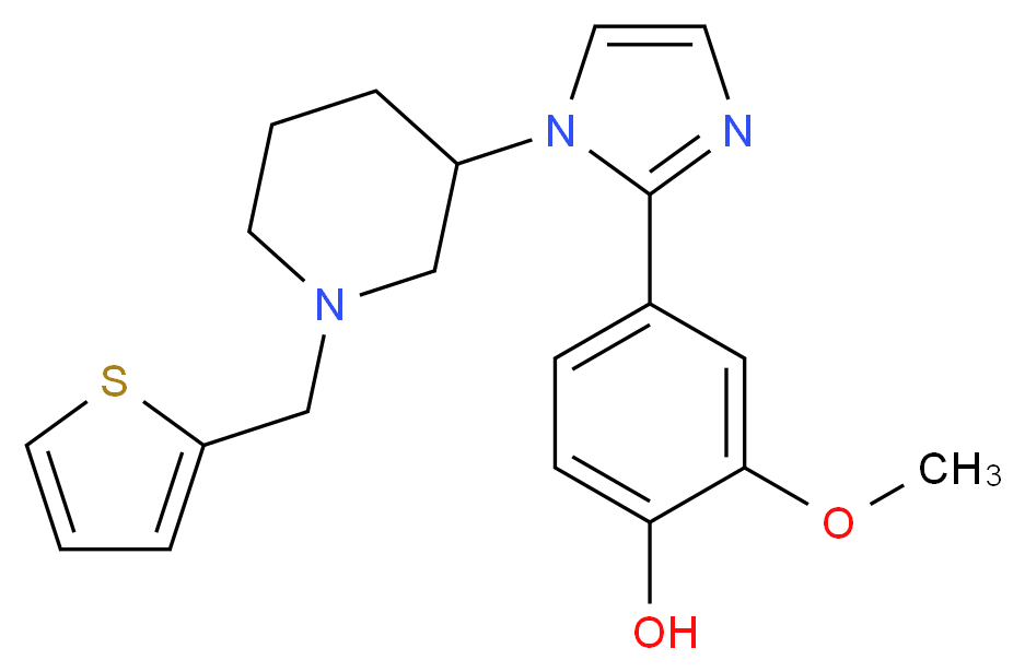 2-methoxy-4-{1-[1-(2-thienylmethyl)piperidin-3-yl]-1H-imidazol-2-yl}phenol_分子结构_CAS_)