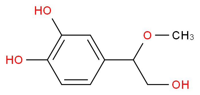 4-(2-hydroxy-1-methoxyethyl)benzene-1,2-diol_分子结构_CAS_577976-26-2