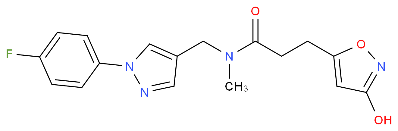 N-{[1-(4-fluorophenyl)-1H-pyrazol-4-yl]methyl}-3-(3-hydroxy-5-isoxazolyl)-N-methylpropanamide_分子结构_CAS_)
