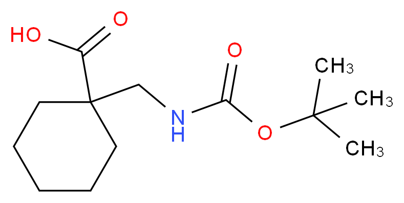 1-(Aminomethyl)cyclohexanecarboxylic acid, N-BOC protected_分子结构_CAS_204514-23-8)