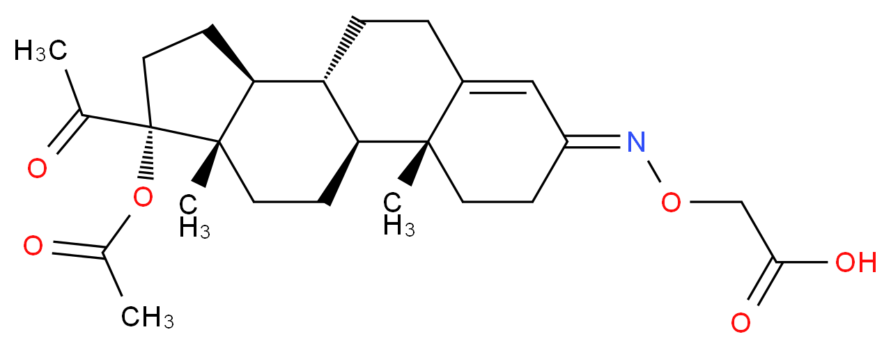 2-({[(1S,2R,5E,10R,11S,14R,15S)-14-acetyl-14-(acetyloxy)-2,15-dimethyltetracyclo[8.7.0.0<sup>2</sup>,<sup>7</sup>.0<sup>1</sup><sup>1</sup>,<sup>1</sup><sup>5</sup>]heptadec-6-en-5-ylidene]amino}oxy)acetic acid_分子结构_CAS_103404-60-0