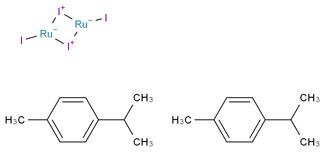 bis(1-methyl-4-(propan-2-yl)benzene); diiodocyclodirutheniodane-1,3-bis(ylium)-2,4-diuide_分子结构_CAS_90614-07-6