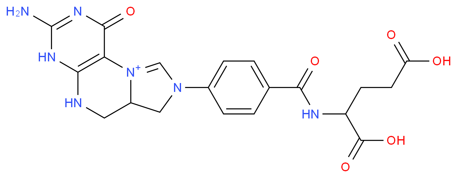 3-amino-8-{4-[(1,3-dicarboxypropyl)carbamoyl]phenyl}-1-oxo-1H,4H,5H,6H,6aH,7H,8H-2,4,5,8,10λ<sup>5</sup>-imidazo[1,5-f]pteridin-10-ylium_分子结构_CAS_7444-29-3