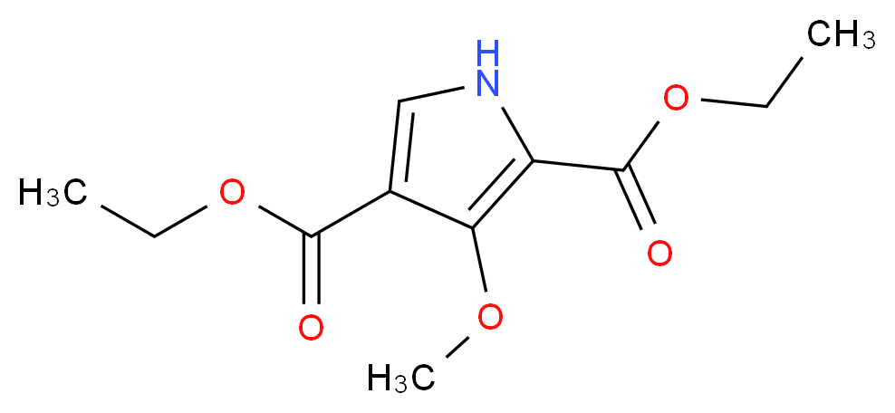 2,4-diethyl 3-methoxy-1H-pyrrole-2,4-dicarboxylate_分子结构_CAS_91248-62-3