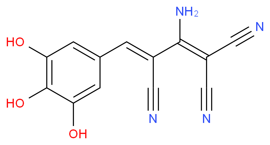 (3Z)-2-amino-3-[(3,4,5-trihydroxyphenyl)methylidene]prop-1-ene-1,1,3-tricarbonitrile_分子结构_CAS_126433-07-6