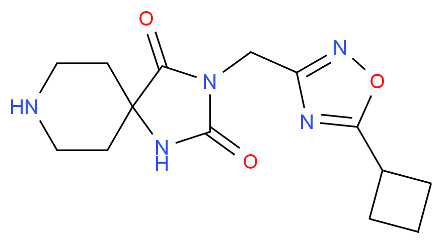 3-[(5-cyclobutyl-1,2,4-oxadiazol-3-yl)methyl]-1,3,8-triazaspiro[4.5]decane-2,4-dione_分子结构_CAS_)