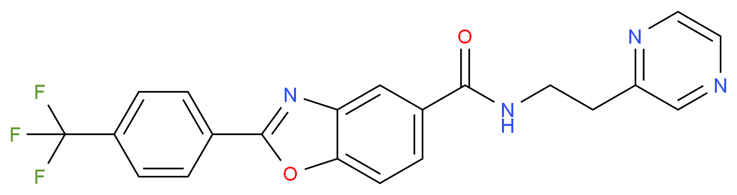 N-[2-(2-pyrazinyl)ethyl]-2-[4-(trifluoromethyl)phenyl]-1,3-benzoxazole-5-carboxamide_分子结构_CAS_)