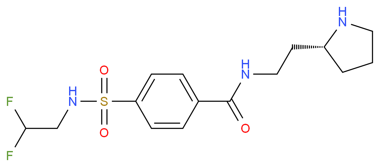 4-{[(2,2-difluoroethyl)amino]sulfonyl}-N-{2-[(2R)-2-pyrrolidinyl]ethyl}benzamide_分子结构_CAS_)