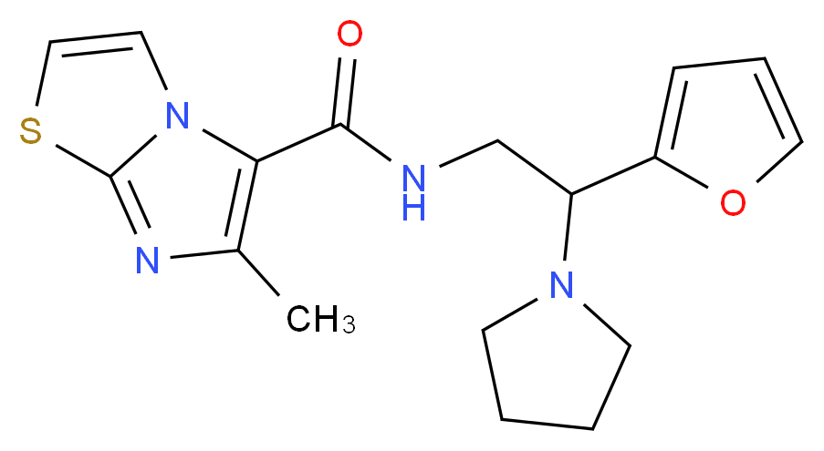 N-[2-(2-furyl)-2-pyrrolidin-1-ylethyl]-6-methylimidazo[2,1-b][1,3]thiazole-5-carboxamide_分子结构_CAS_)