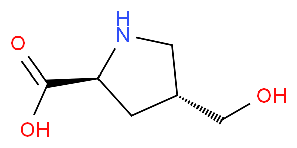 (2S,4R)-4-(hydroxymethyl)pyrrolidine-2-carboxylic acid_分子结构_CAS_273221-96-8