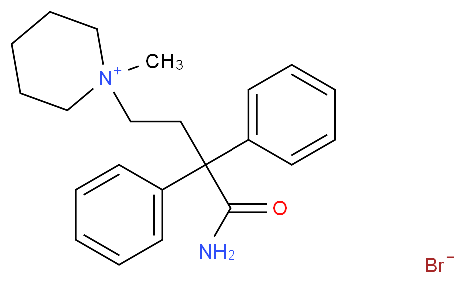 1-(3-carbamoyl-3,3-diphenylpropyl)-1-methylpiperidin-1-ium bromide_分子结构_CAS_125-60-0