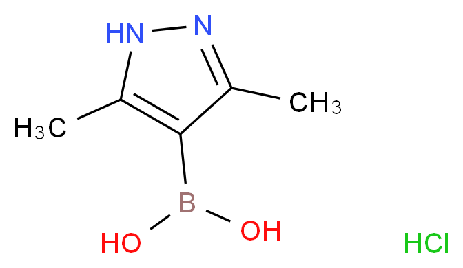 (3,5-Dimethyl-1H-pyrazol-4-yl)boronic acid hydrochloride_分子结构_CAS_1162262-39-6)