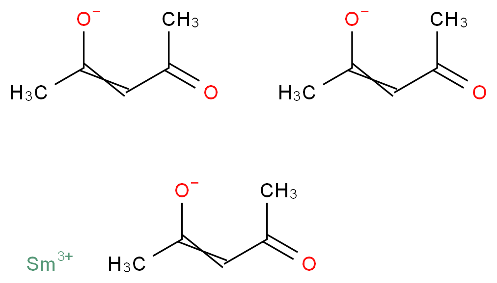 samarium(3+) ion tris(4-oxopent-2-en-2-olate)_分子结构_CAS_14589-42-5