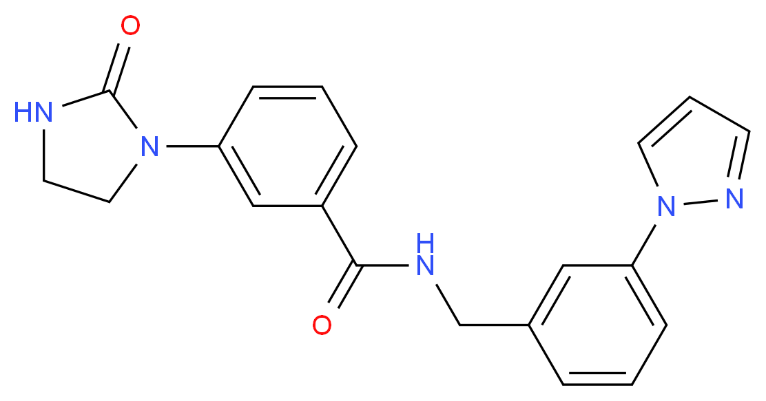 3-(2-oxoimidazolidin-1-yl)-N-[3-(1H-pyrazol-1-yl)benzyl]benzamide_分子结构_CAS_)