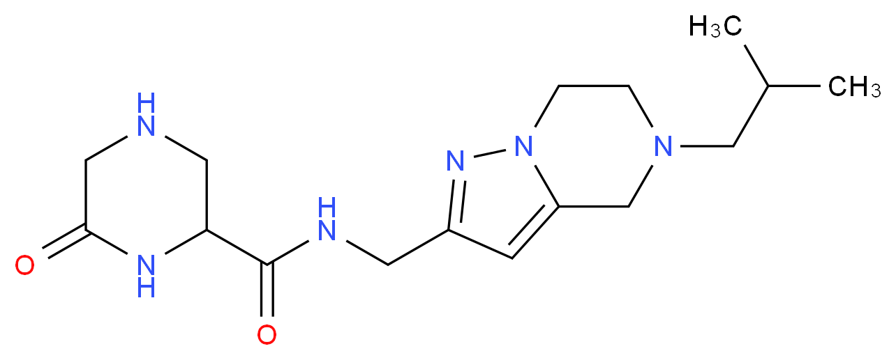 N-[(5-isobutyl-4,5,6,7-tetrahydropyrazolo[1,5-a]pyrazin-2-yl)methyl]-6-oxopiperazine-2-carboxamide_分子结构_CAS_)
