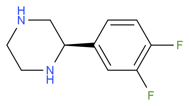 (2R)-2-(3,4-difluorophenyl)piperazine_分子结构_CAS_1213444-60-0