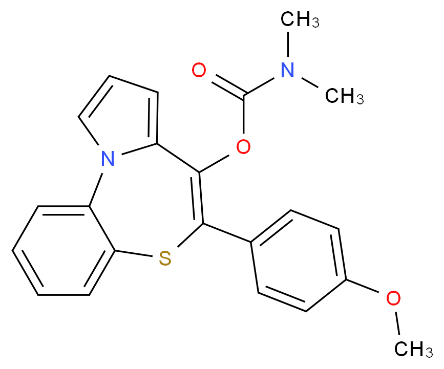 5-(4-甲氧苯基)吡咯[2,1-d][1,5]苯并噻庚因-4-醇-N,N-二甲基氨基甲酸酯_分子结构_CAS_131403-82-2)