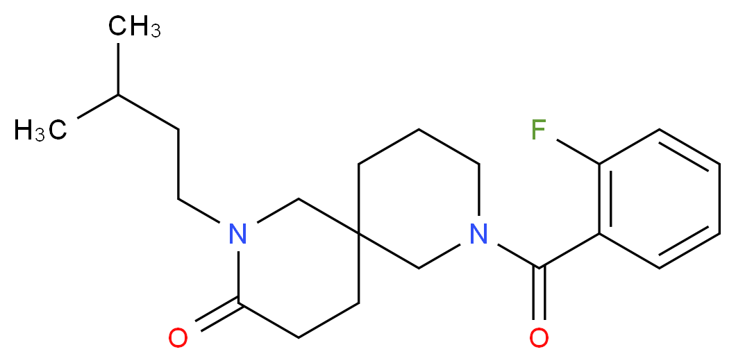 8-(2-fluorobenzoyl)-2-(3-methylbutyl)-2,8-diazaspiro[5.5]undecan-3-one_分子结构_CAS_)